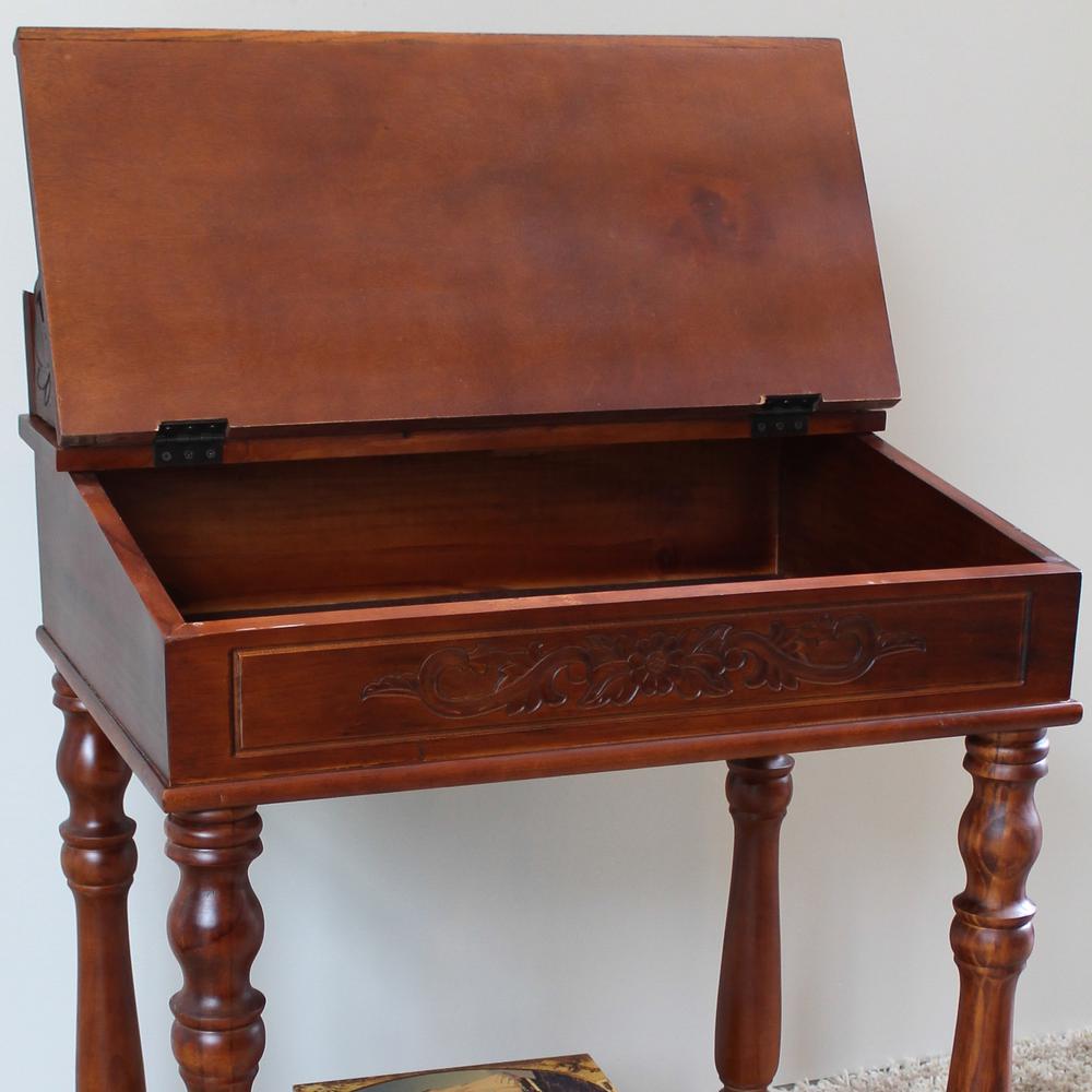 Small Carve Writing Desk. Picture 2