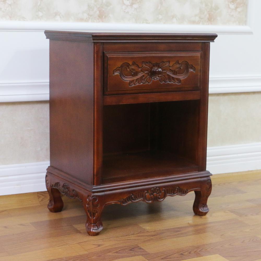 Windsor Hand Carved Wood 1-drawer Table. Picture 2