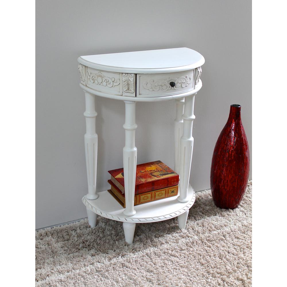 Carved Small 1/2 Moon 2-Tier Wall Table. Picture 1
