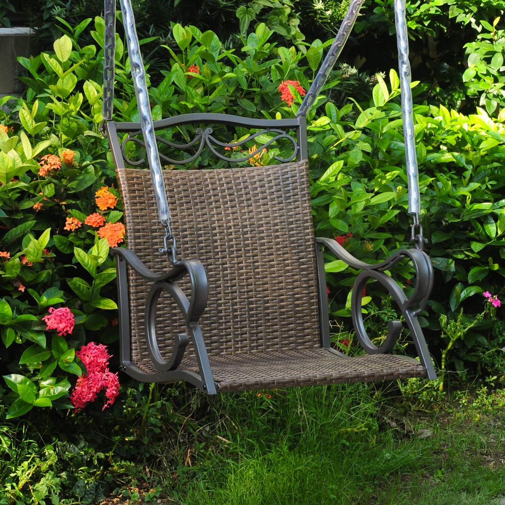Valencia Resin Wicker/Steel Single Chair Swing. The main picture.