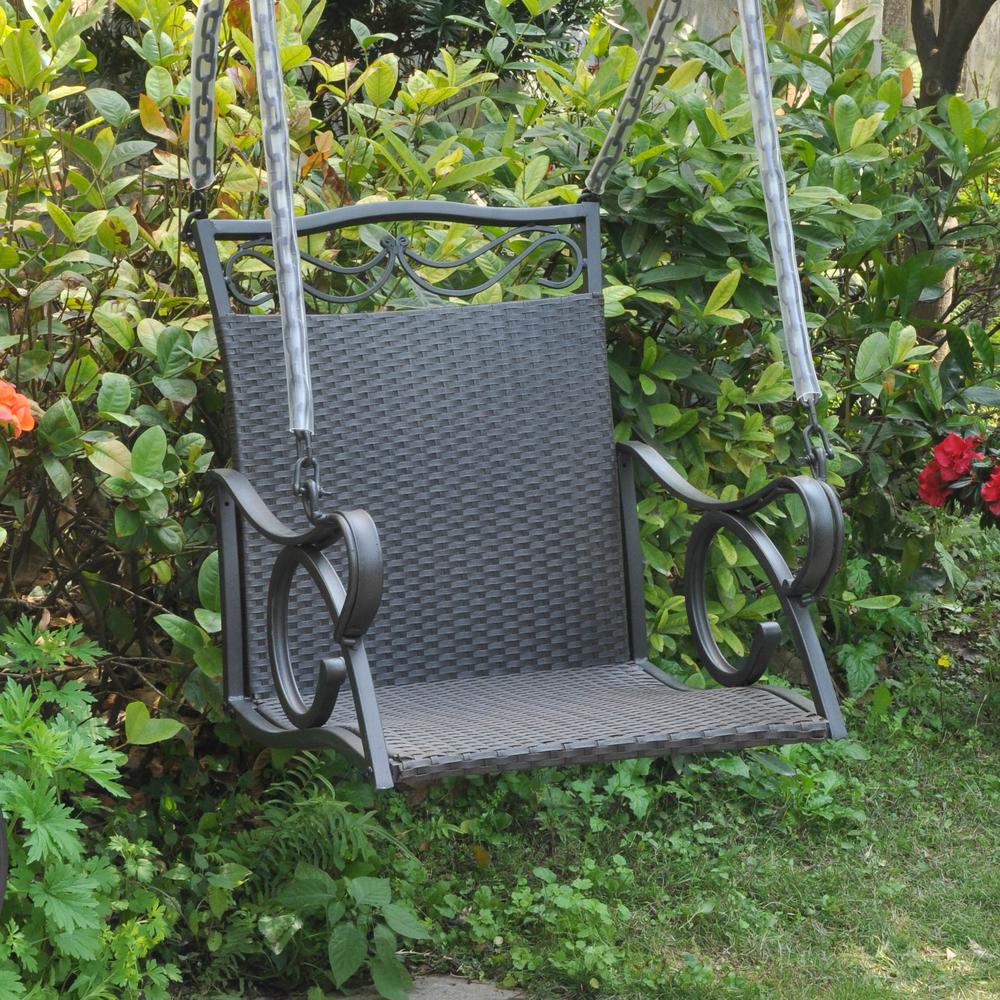 Resin Wicker/Steel Hanging Chair Swing. The main picture.