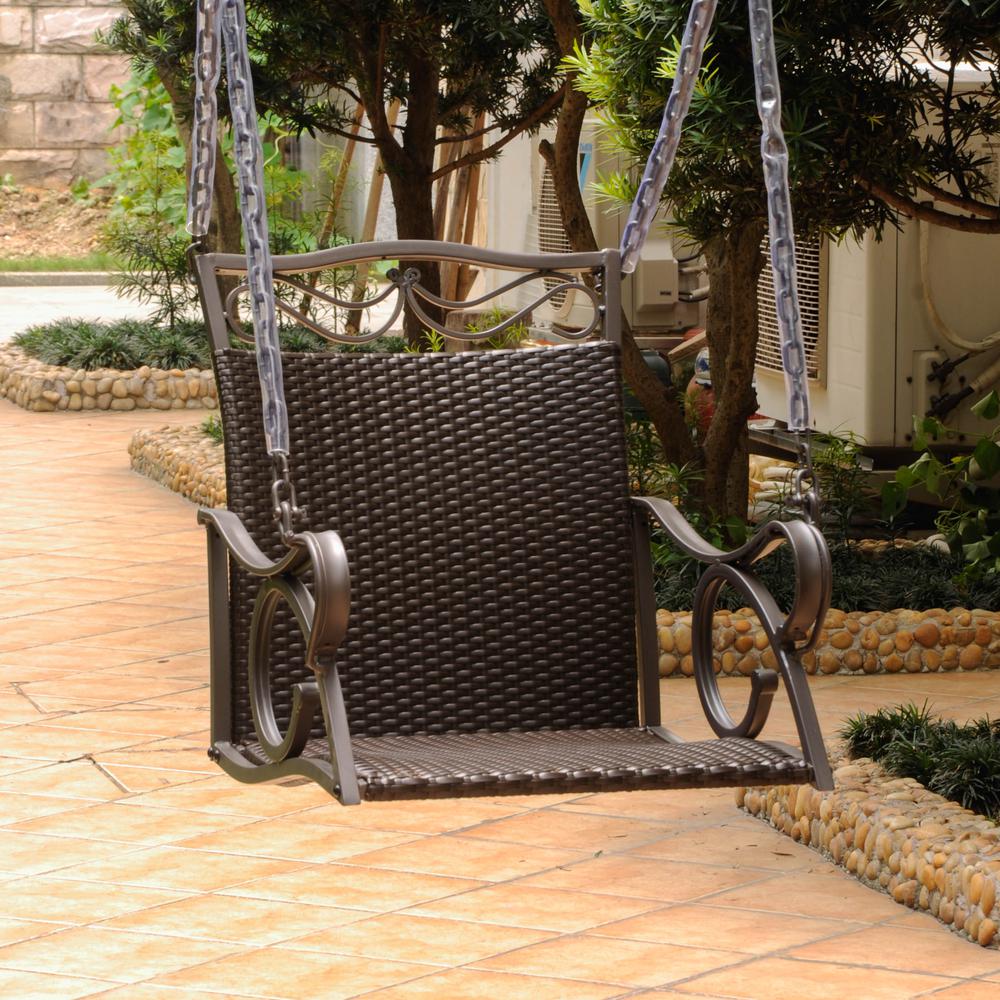 Valencia Resin Wicker/Steel Single Chair Swing. The main picture.