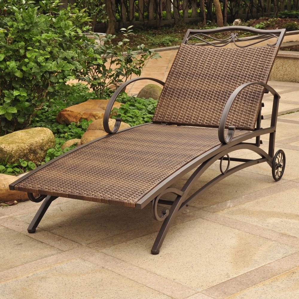 Valencia Resin Wicker/Steel Multi Position Single Chaise Lounge. Picture 1