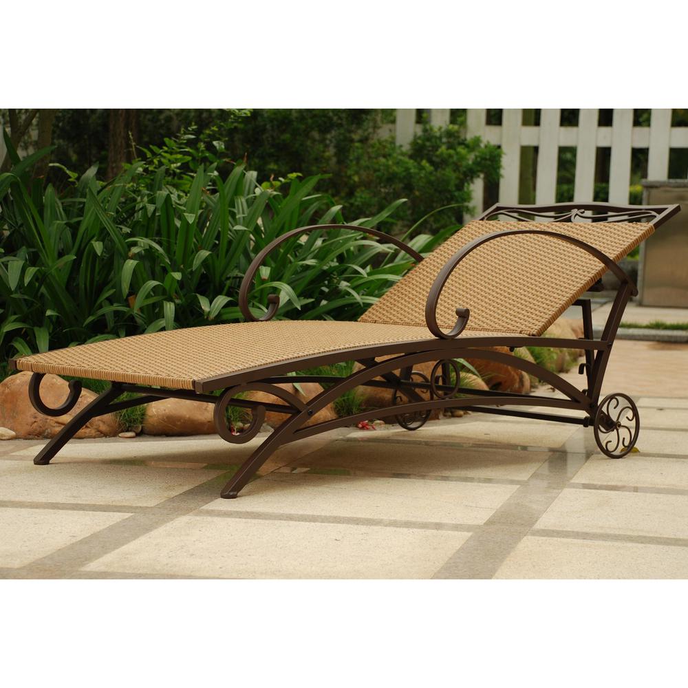 Valencia Resin Wicker/Steel Multi Position Single Chaise Lounge. Picture 1
