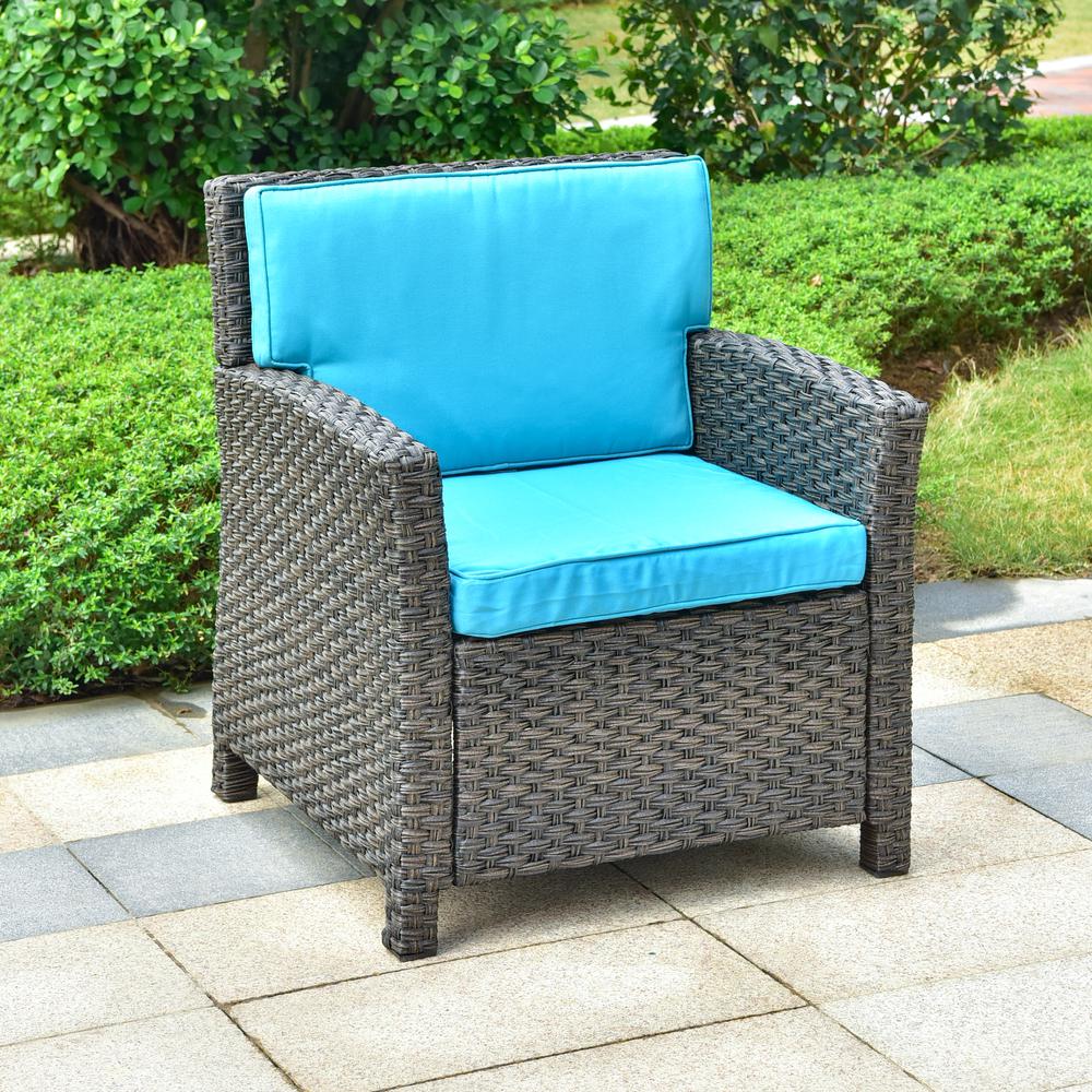 Majorca Resin Pandan Weave Contemporay Deep Seat Chair with Cushions. The main picture.