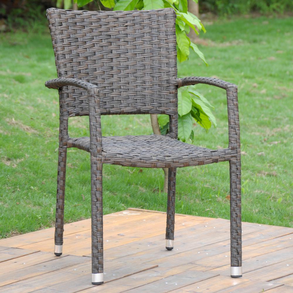 Ibiza Resin Pandan Aluminum Square Back Dining Chair (Set of 4). Picture 1