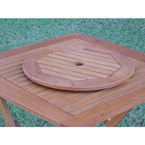 Royal Tahiti Outdoor 20" Round Lazy Susan with Umbrella Hole. Picture 1