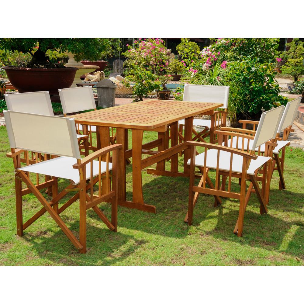 Messina Acacia Wood 7 Piece Dining Group. Picture 1