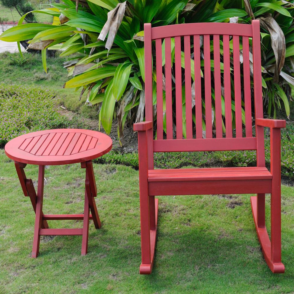 Nicosia Acacia Wood Rocker and Side Table. Picture 2
