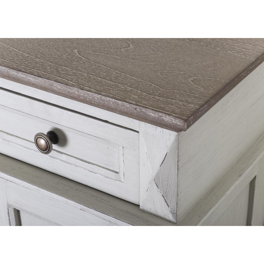 Ashbury One-Drawer/One-Door Lamp Table Antique Grey. Picture 2