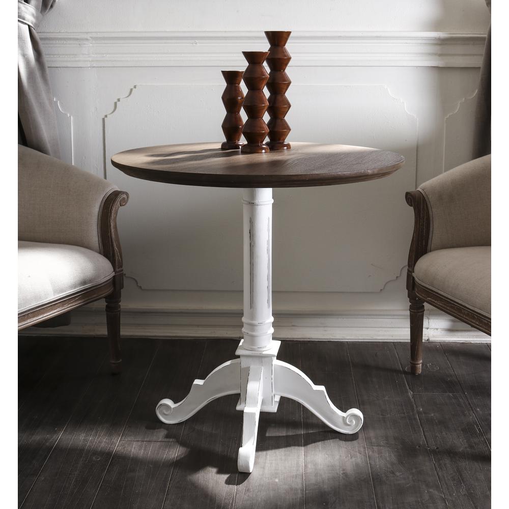 Ashbury Pedestal Base Table Antique White. Picture 2
