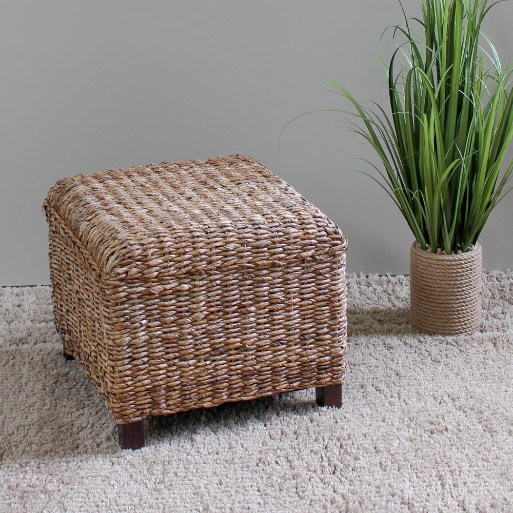Arizona Abaca Square Cushioned Top Stool. Picture 1