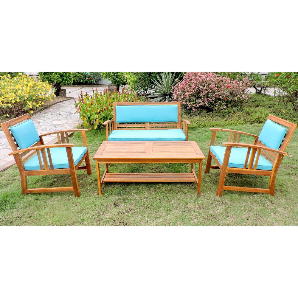 Royal Tahiti Brisbane Acacia 4-piece Settee Group with Cushions. Picture 1