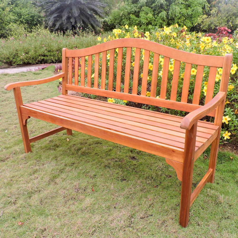 Royal Fiji Acacia 59-inch Camel Back 3-seater Bench. Picture 1