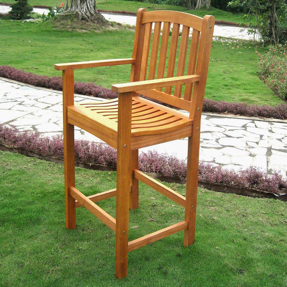 Royal Tahiti Wood Set of Two Bar Height Arm Chair. The main picture.