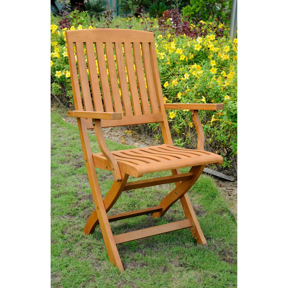 Royal Tahiti Set of 2 Outdoor Folding Arm Chairs. Picture 1