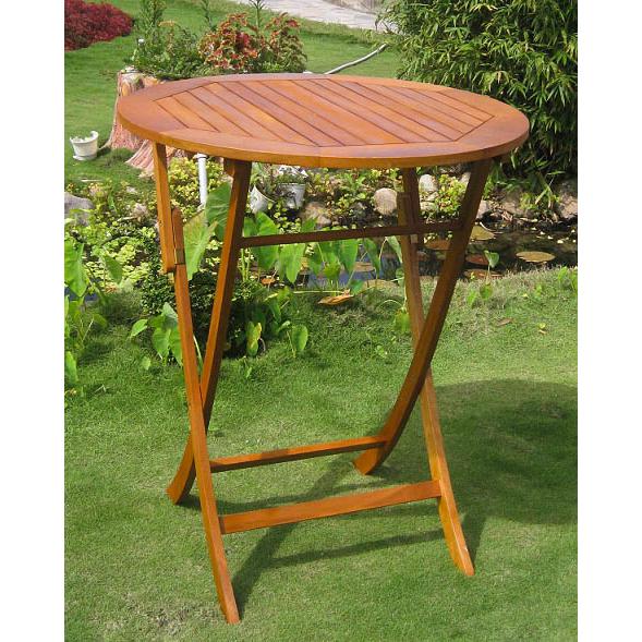 Royal Tahiti Outdoor 36" Bar Height Round Folding Table. Picture 1
