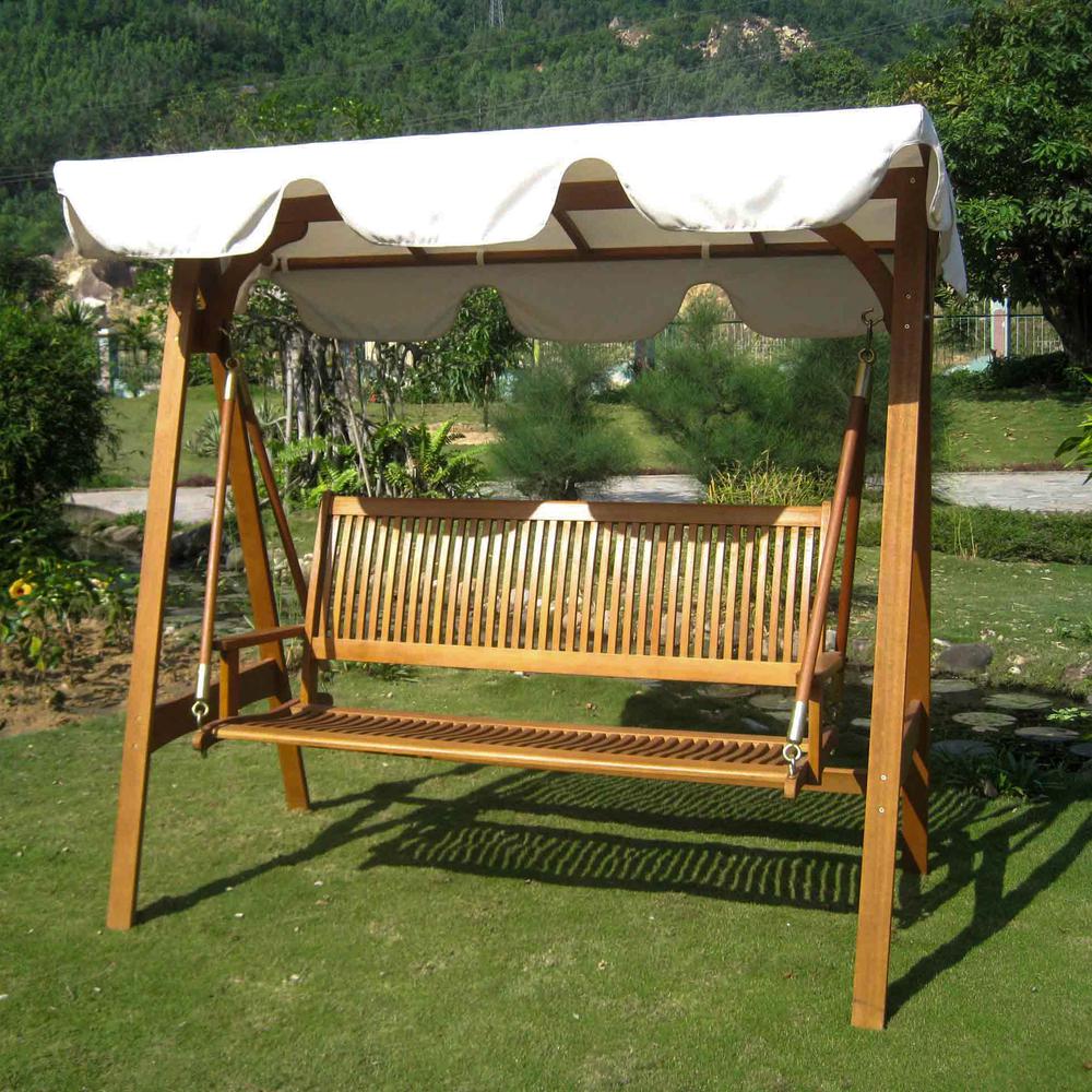 Royal Tahiti 3 Seater Swing with A-Frame and Canopy. Picture 1