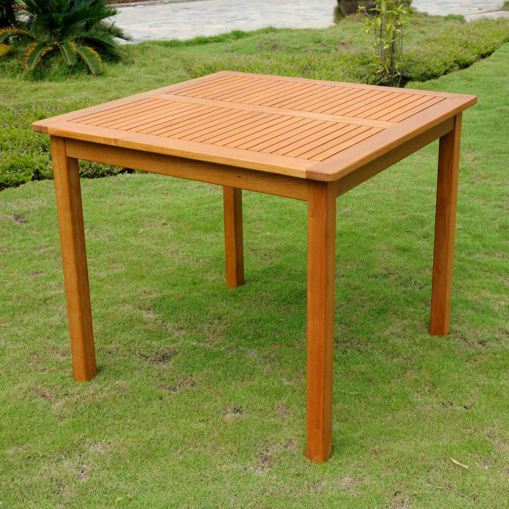 Royal Tahiti Outdoor Wood 32" Square Table. Picture 1