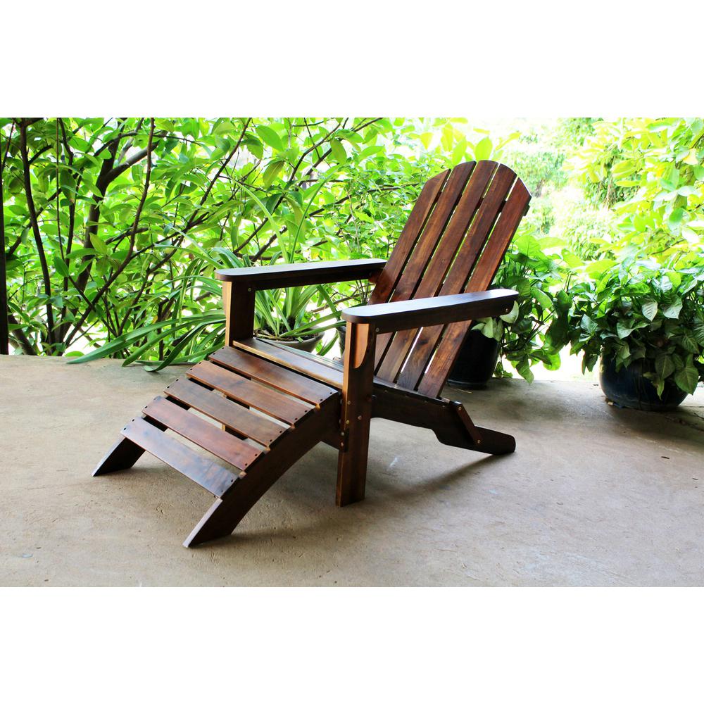 Outdoor Adirondack Chair with Footrest. Picture 1