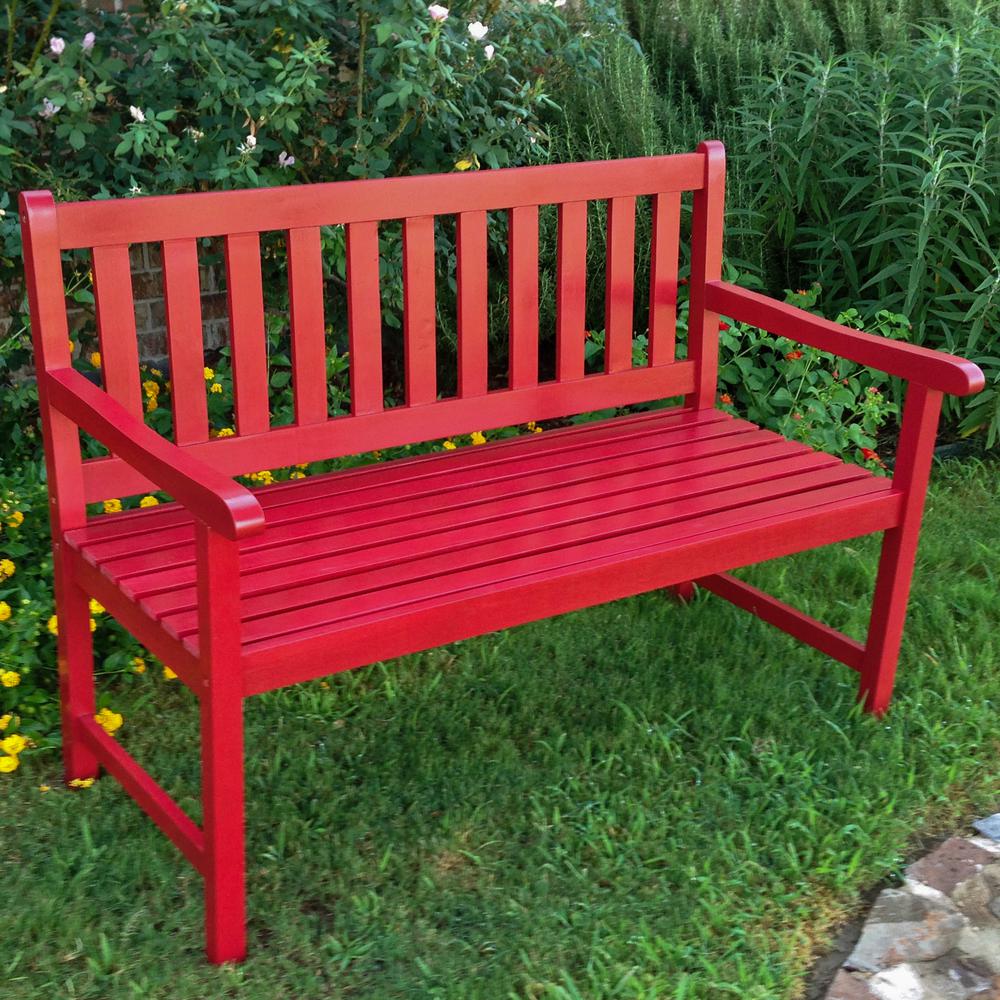 Outdoor 4 Foot Wood Bench. Picture 1