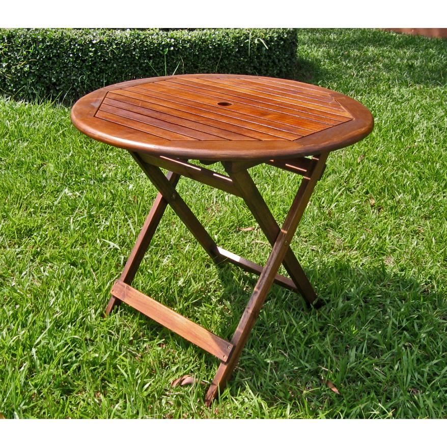 32" Round Folding Table with Straight Legs. Picture 1