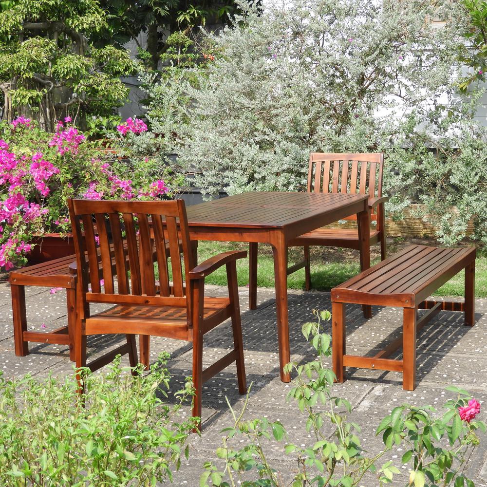 Highland Acacia Wood Dining Set. Picture 1