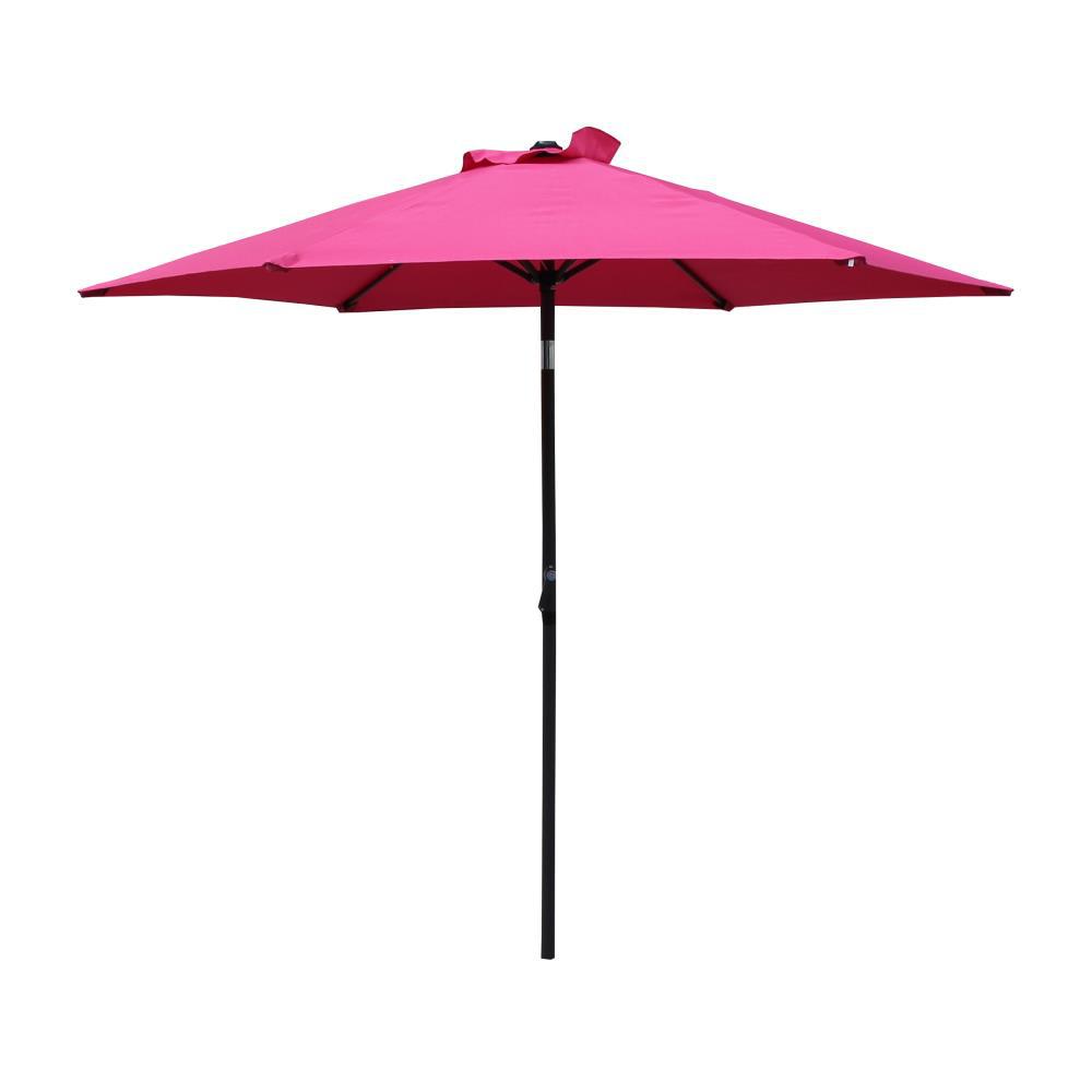 St. Kitts Aluminum Tilt and Crank 8-foot Outdoor Umbrella, Bery Berry. Picture 1