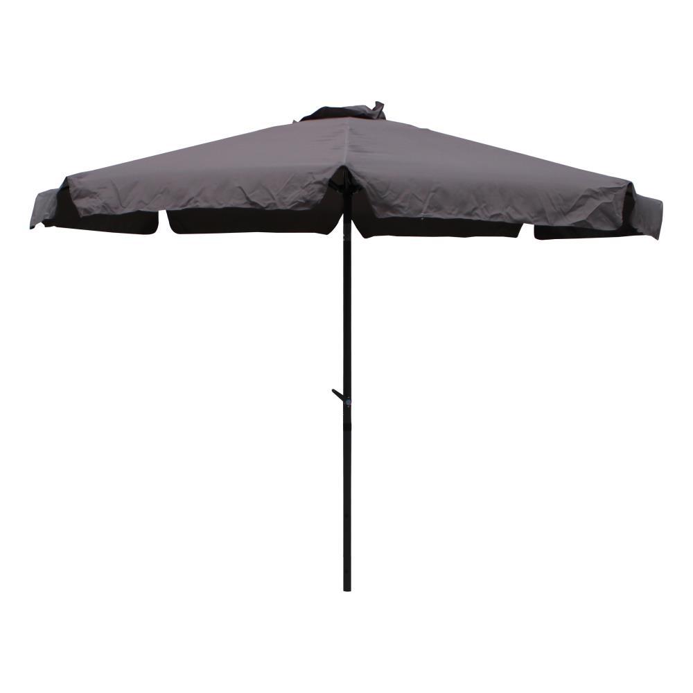 St. Kitts Aluminum Tilt and Crank 10-foot Outdoor Umbrella, Grey. Picture 1