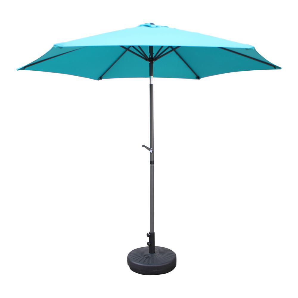 St. Kitts Aluminum 9-foot Patio Umbrella, Aqua Blue. Picture 1
