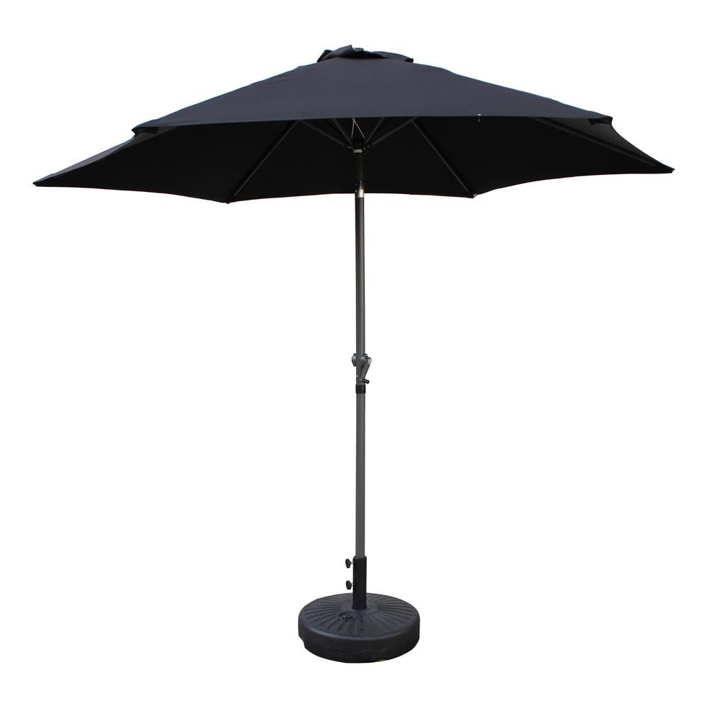 St. Kitts Aluminum 9-foot Patio Umbrella, Black. Picture 1