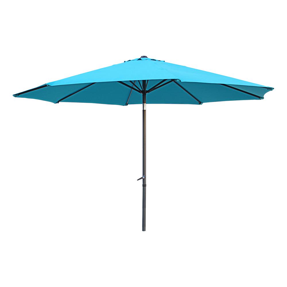 St. Kitts Aluminum 11.5-foot Patio Umbrella, Aqua Blue. Picture 1