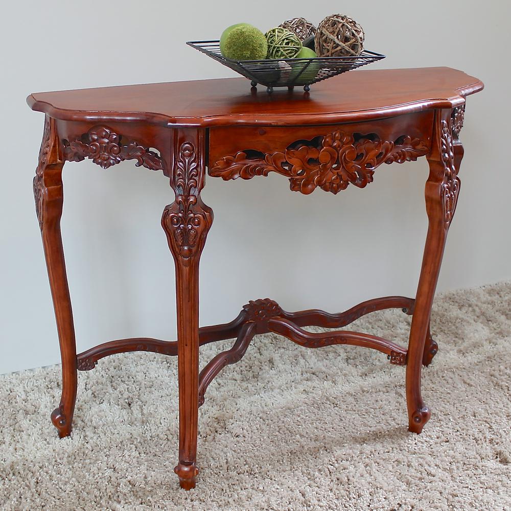 Windsor Hand-Carved Half Moon Console Table. Picture 2