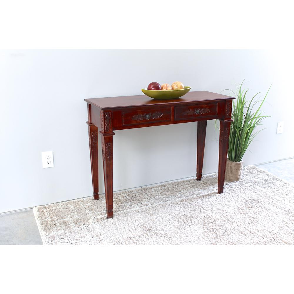 Windsor Two Drawer Rectangular Console Table. Picture 2