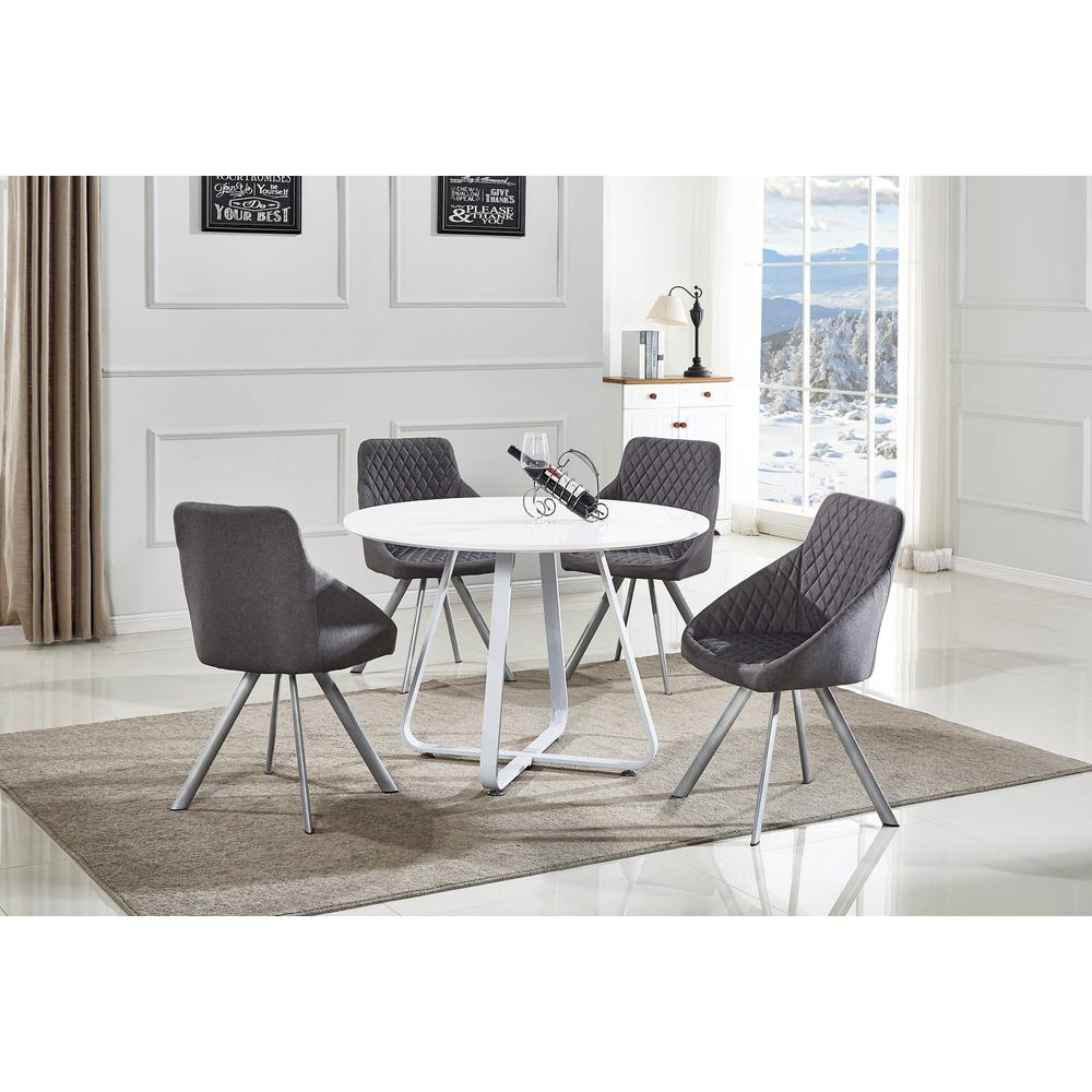 Contemporary High Gloss Mdf Dining Table With Metal Table. Picture 1