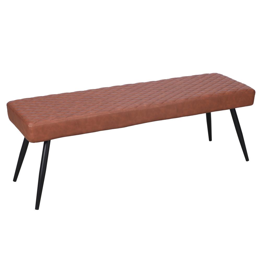 Contemporary Upholstered Dining Bench with Black Sanded Legs. Picture 1