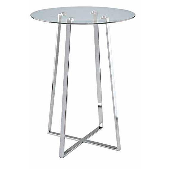 Bart Table, Glass Top/Chrome Base, 32"Rd X 42"H. Picture 1