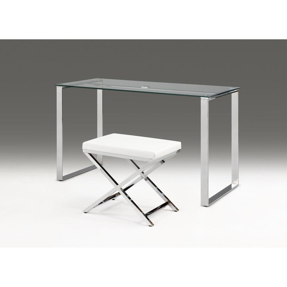 Glass Desk With Chrome Base. Picture 2