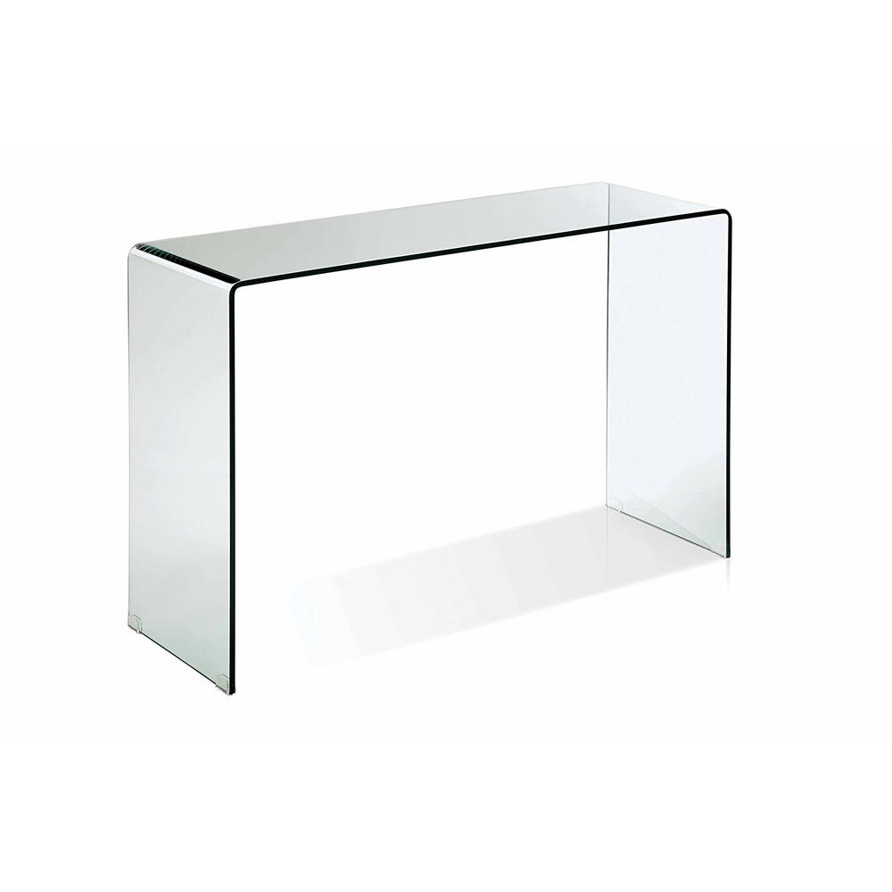 Bent Glass Sofa Table, Clear, 12Mm Thick Glass, 47"X16"X32"H. Picture 1