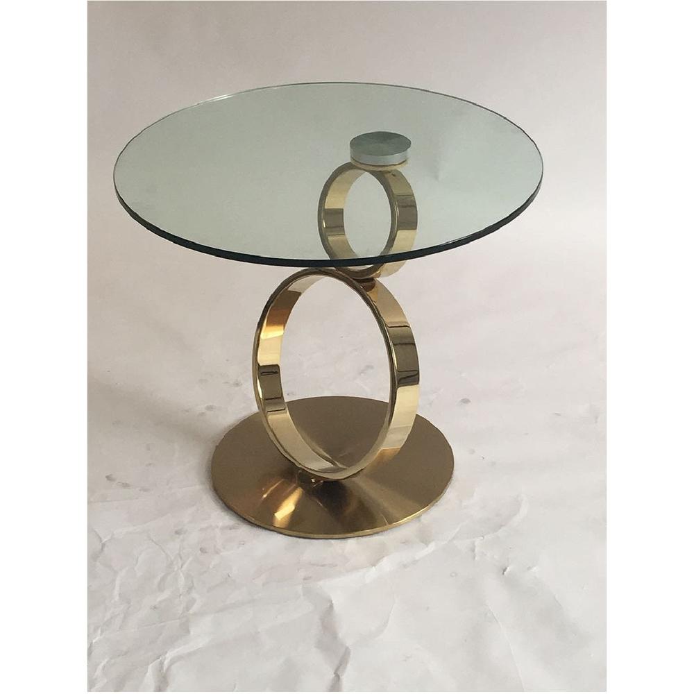 End Table W/ Gold Base, 24"X21". Picture 1