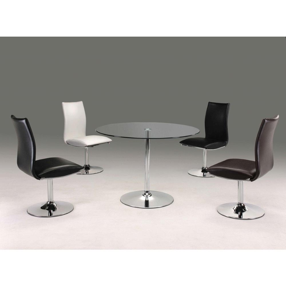 Swivel D Chair , Black Pu Chrome Base, Set Of 2. Picture 1