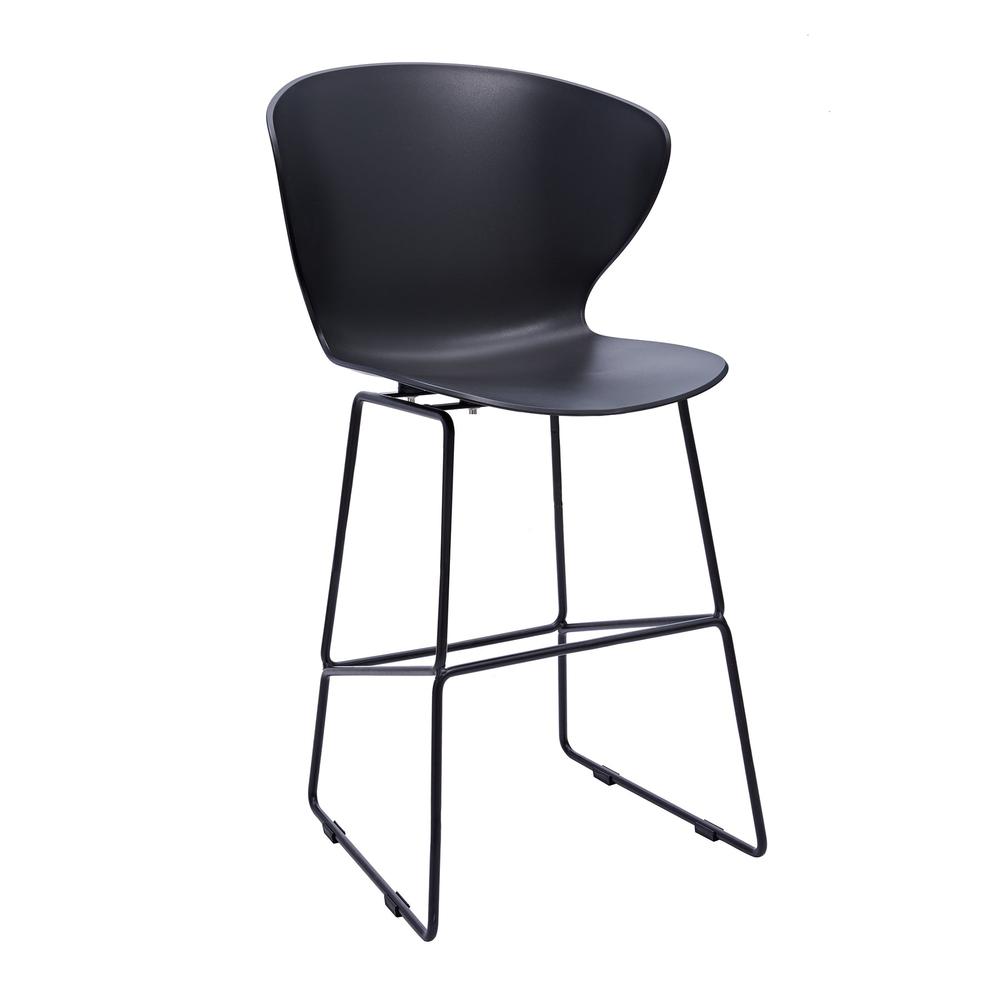 Midcentury Polypropylene Bar Stool With Metal Legs, Set Of 2. Picture 1