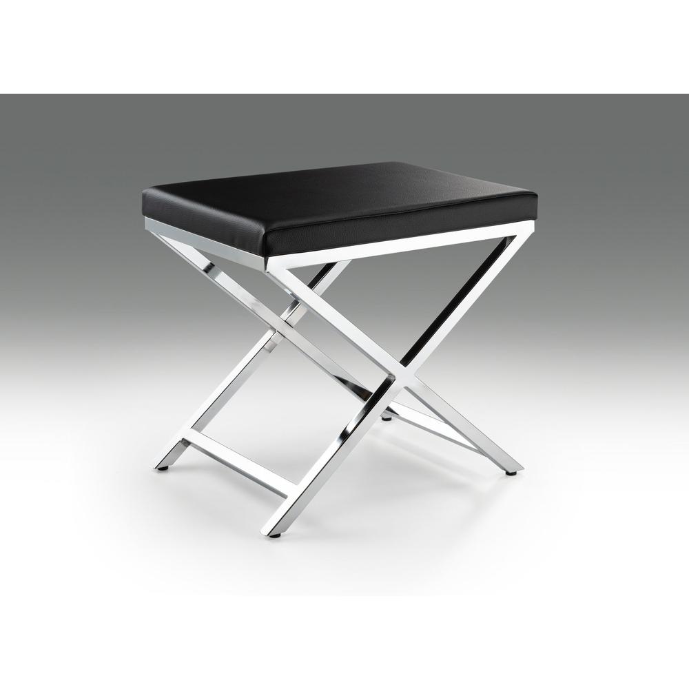 Black Chair  With Chrome Legs. Picture 1