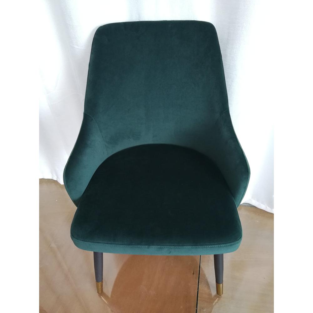 Dining Chair In Green Fabric, Set Of 2. Picture 1