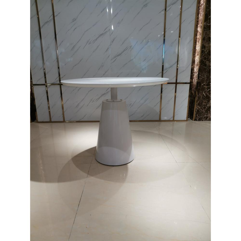White Lacquer Top Dining Table W/White Powder Coating Base. Picture 2