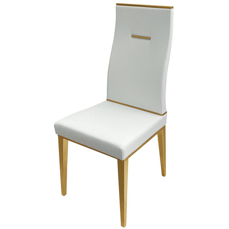 Dining Chair With Brushed Gold Base, Set Of 4. Picture 1