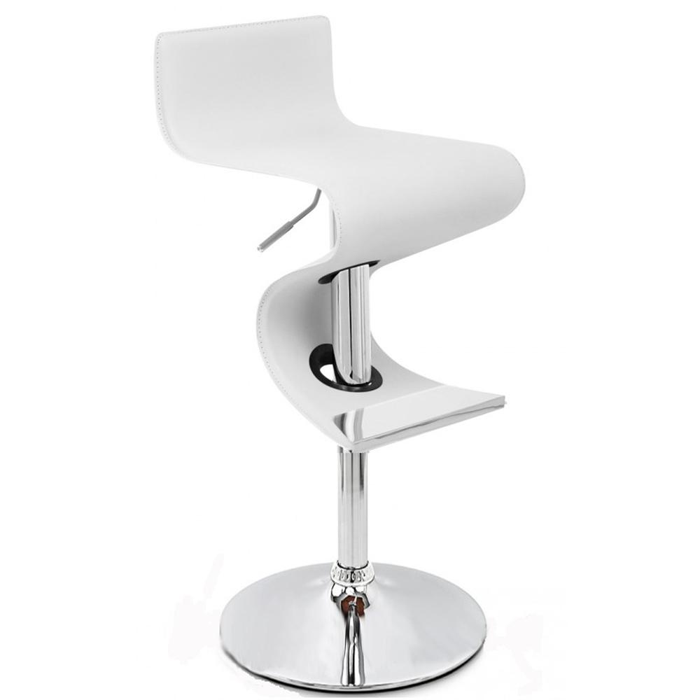 Bar Stool W/White Pu. Picture 1