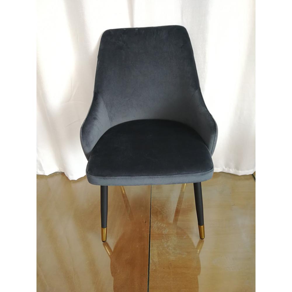 Dining Chair In Gray Farbric, Set Of 2. Picture 1