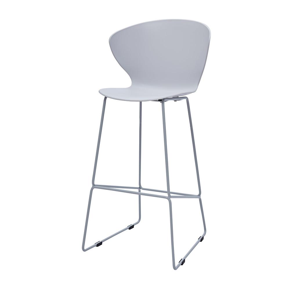 Midcentury Polypropylene Bar Stool With Metal Legs, Set Of 2. Picture 1