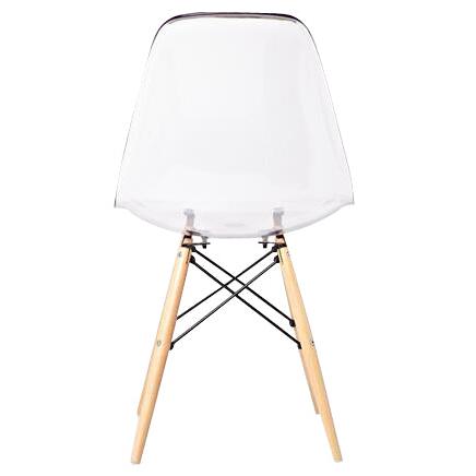 Pp Chair With Wood Legs, Clear Seat, Set Of 2. Picture 2
